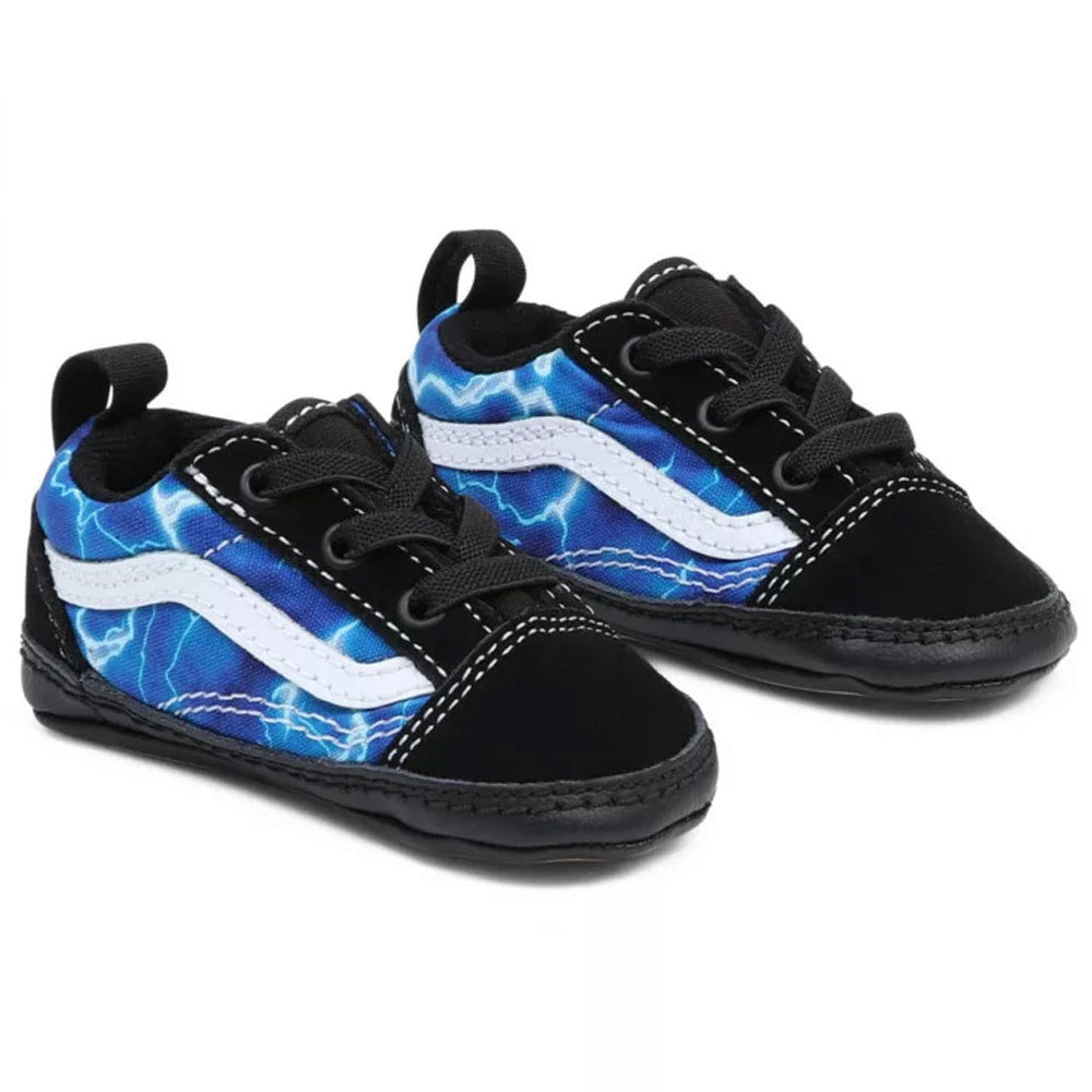 Kids Old Skool Crib Lightning Black Blue Shoes