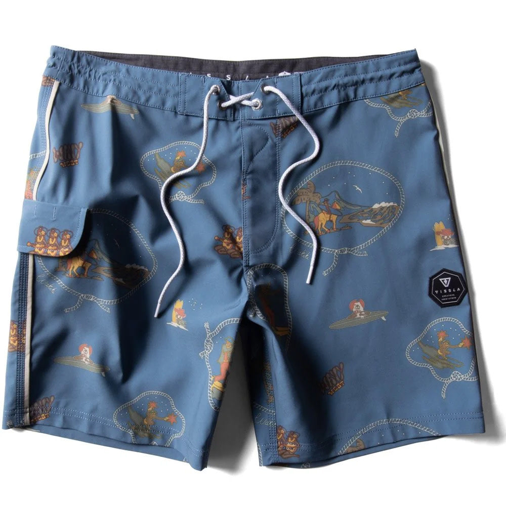 17.5" Soren Wavy West Tidal Blue Boardshort 2024