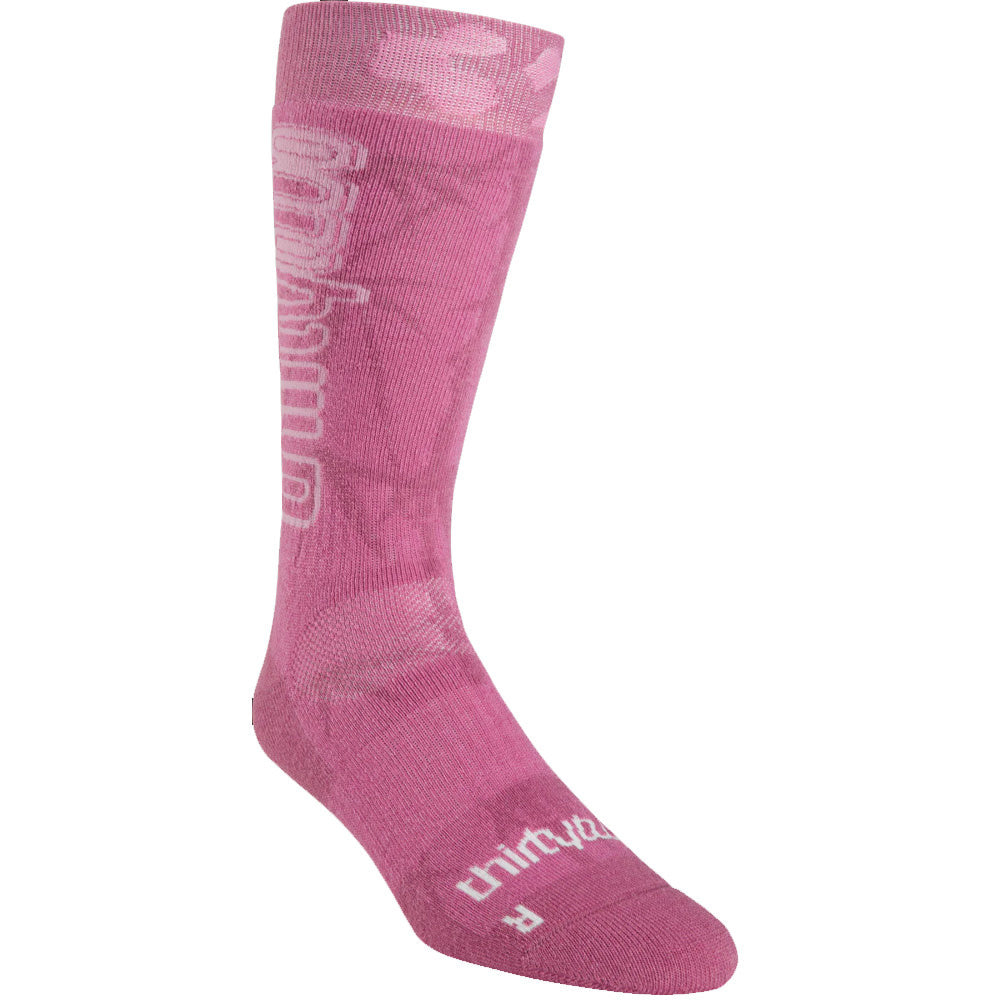 Women's Merino Snowboard Sock Pink 2023