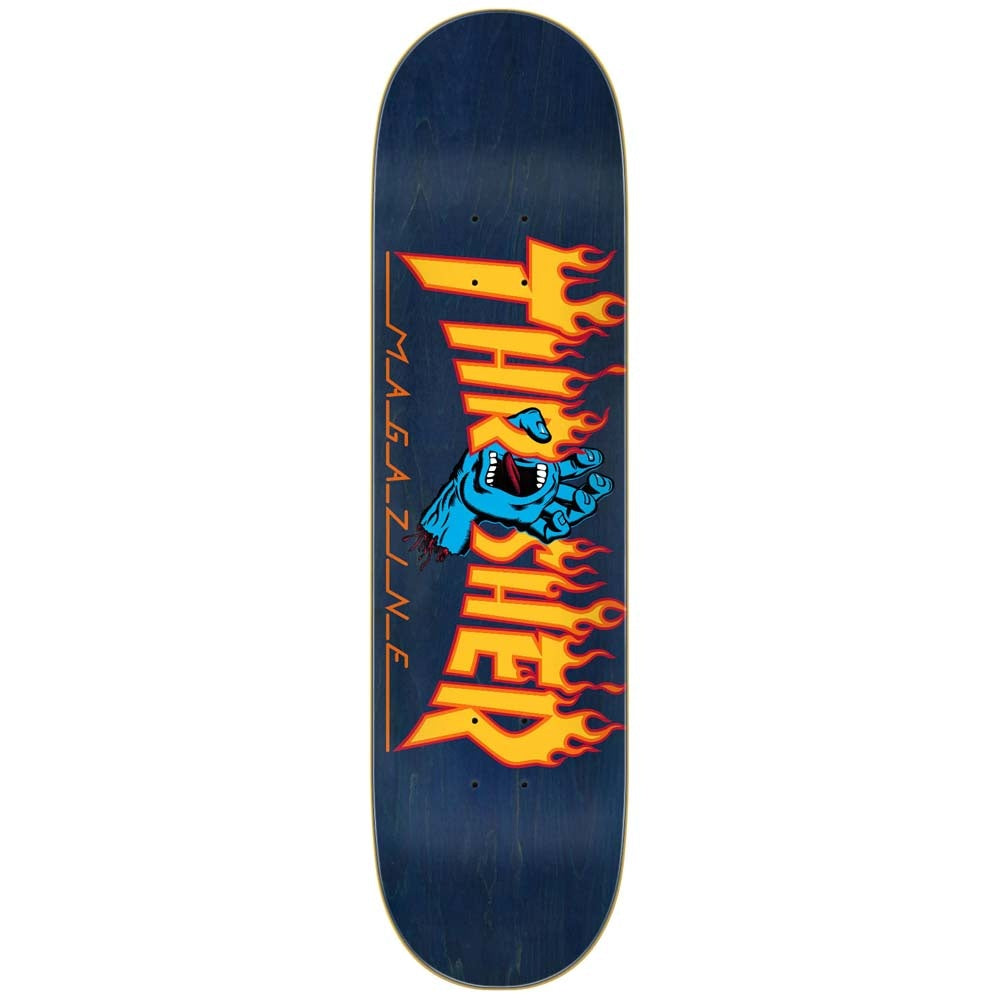 8.25" X Thrasher Screaming Flame Logo Blue Skateboard Deck