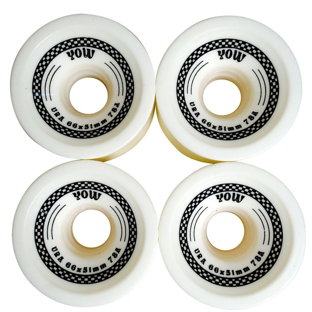 78A 66mm x 51mm Ura SHR Surfskate White Wheels Pack 2023