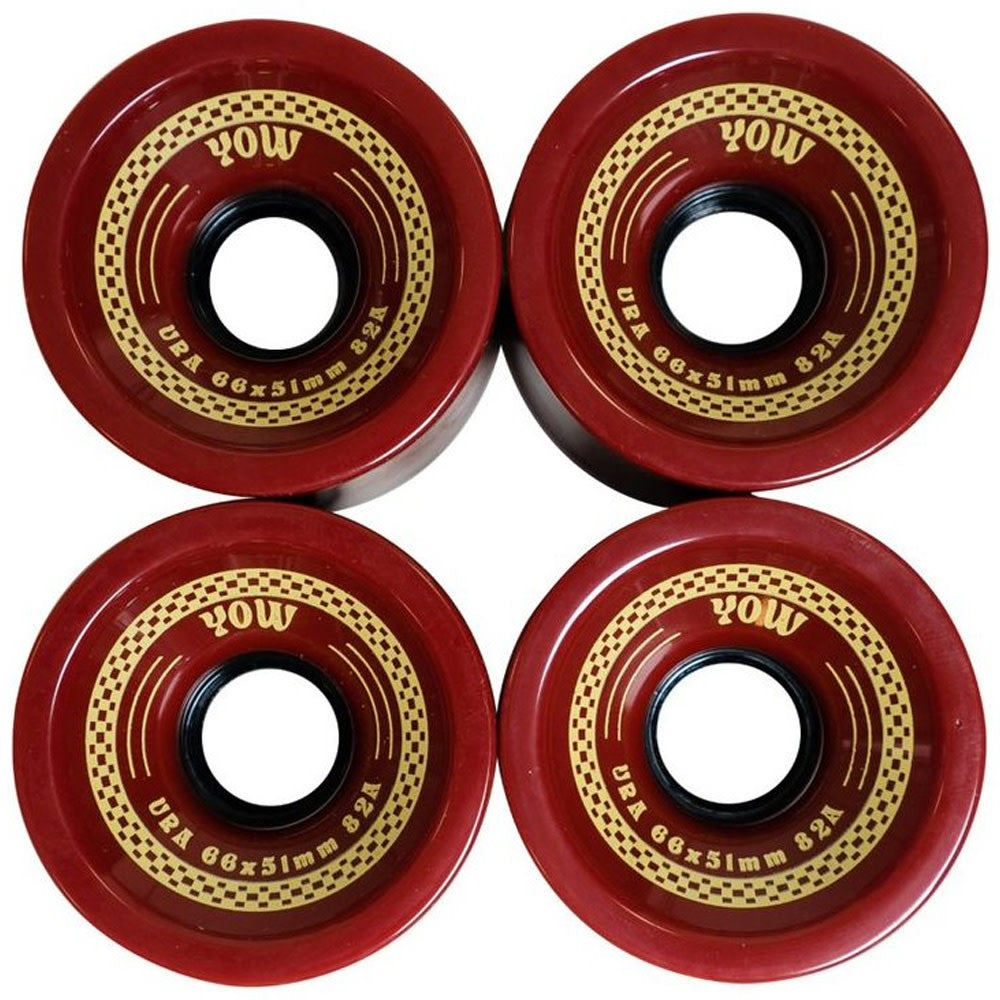 82A 66mm x 51mm Ura SHR Surfskate Red Wheels Pack 2023